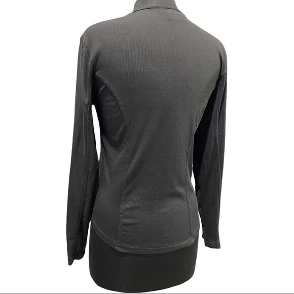 𝅺harley Davidson Black Ribbed Long Sleeve Fitted Crewneck Riding Top - Picture 10 of 13